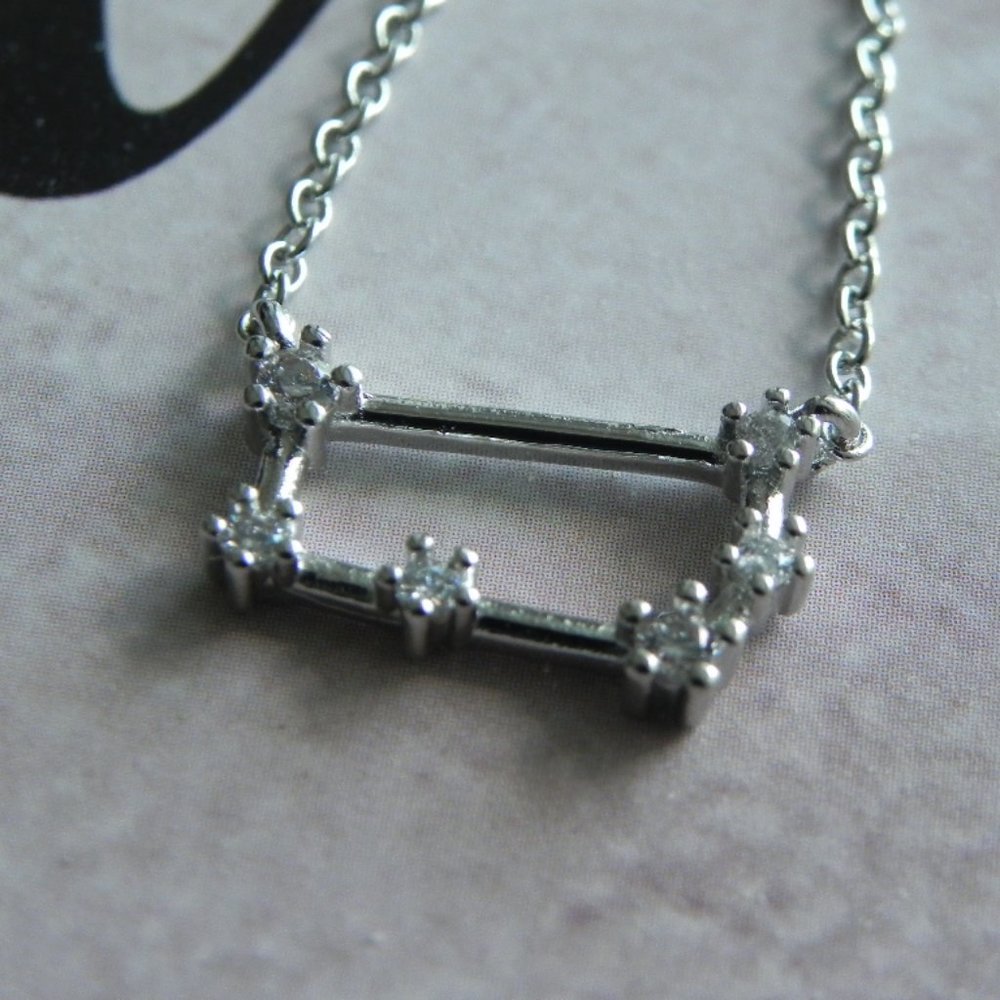 Gemini Constellation Necklace With Clear CZ Stone